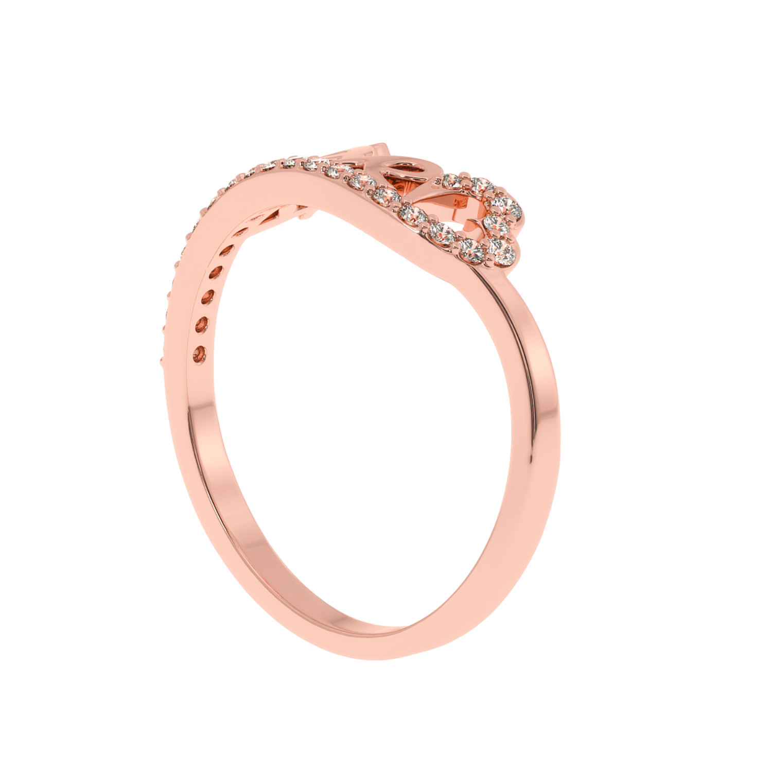 0.19 CT Love Script Heart Lab Diamond Ring in 14K Gold